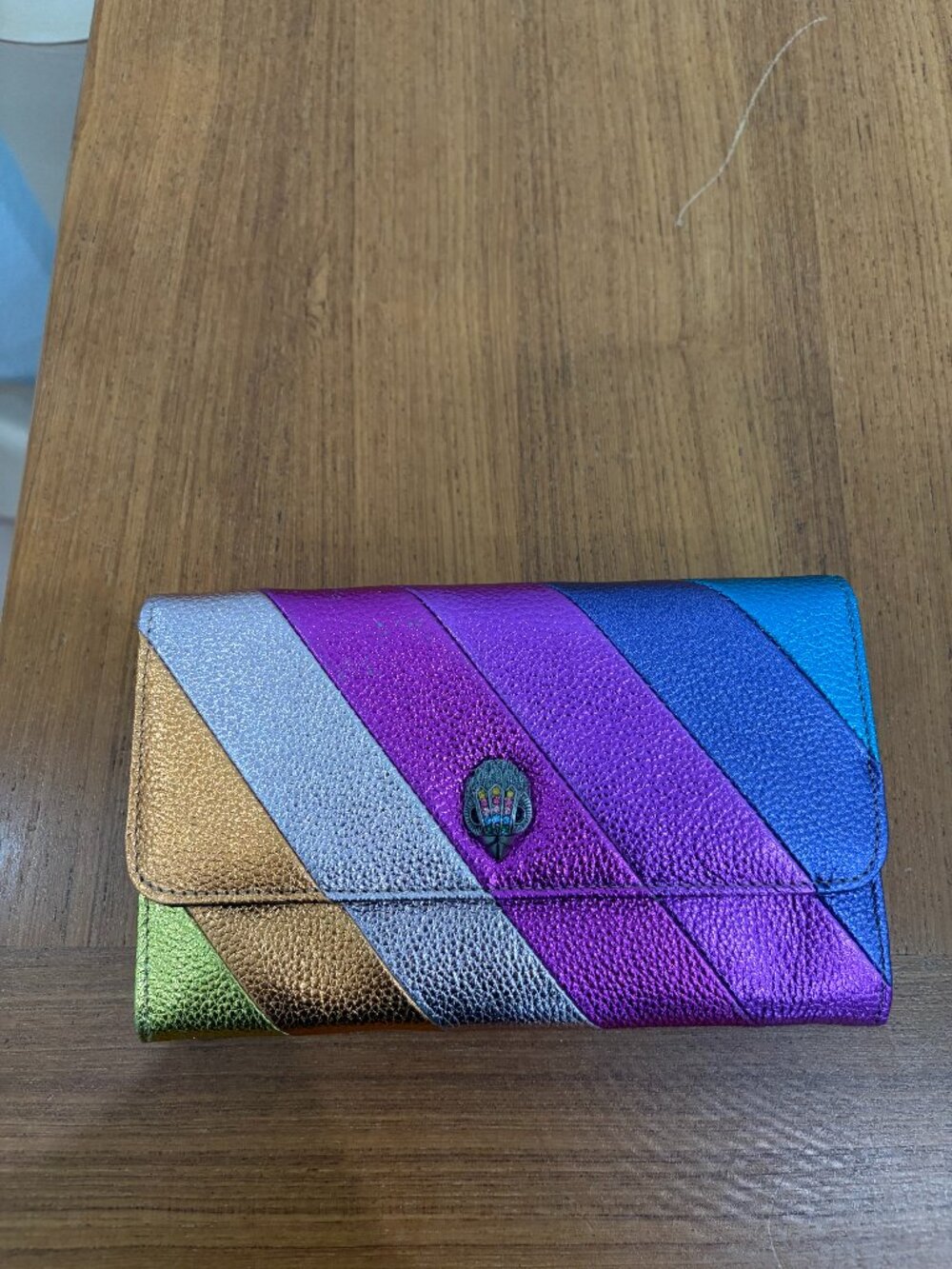 Kurt Geiger London Kensington Metallic Rainbow Crossbody Wallet ( has damage )